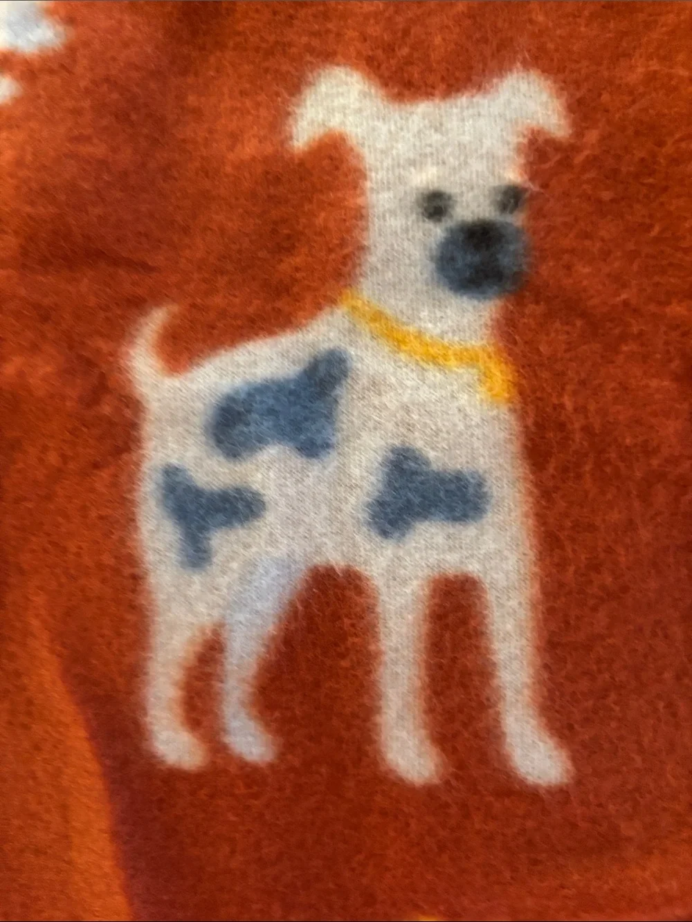 NWT Plush Rust Orange Dog Print Throw Blanket 50 X 60